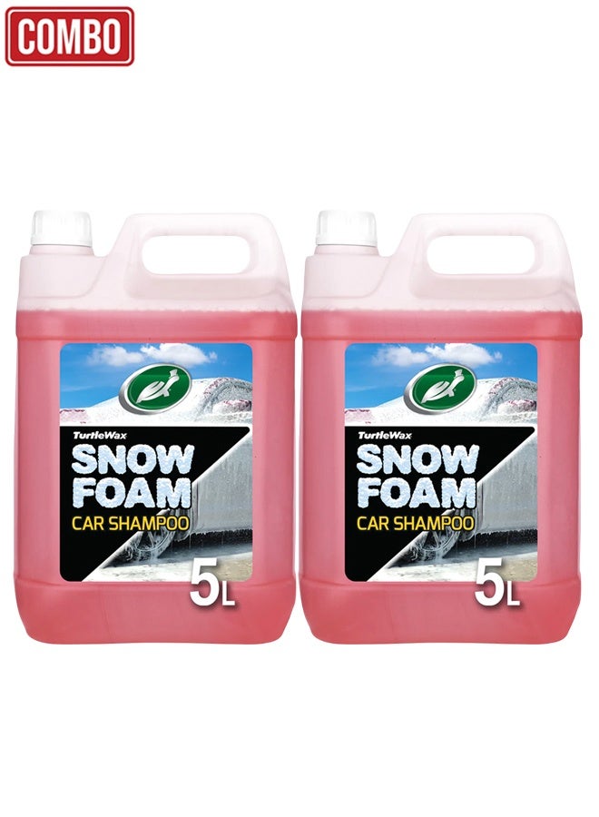 TurtleWax Turtle Wax Snow Foam Car Shampoo (10L Combo - 2x5L), High-Suds Professional pH Neutral Car Wash Soap, Thick Foam for Foam Cannon Sprayer or Bucket Wash, Hydrophobic Formula for Streak-Free Shine, Lifts Dirt & Grime, Safe for All Finishes - Image 1